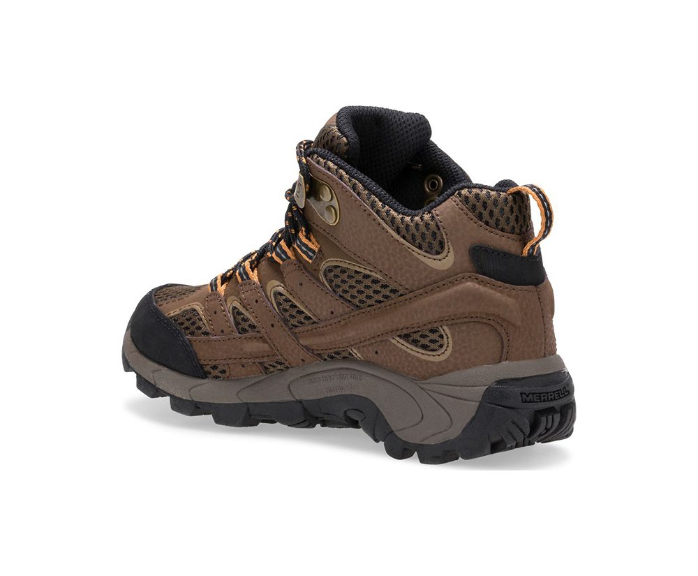 Buty Trekkingowe Merrell Dziecięce Brązowe - Moab 2 Mid Waterproof - 907451-APD